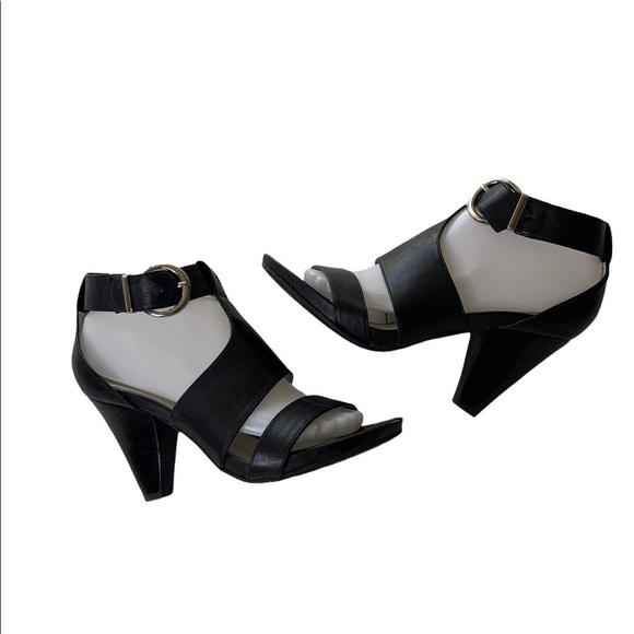 Me Too black ankle strap leather heels size 8 - Picture 7 of 10